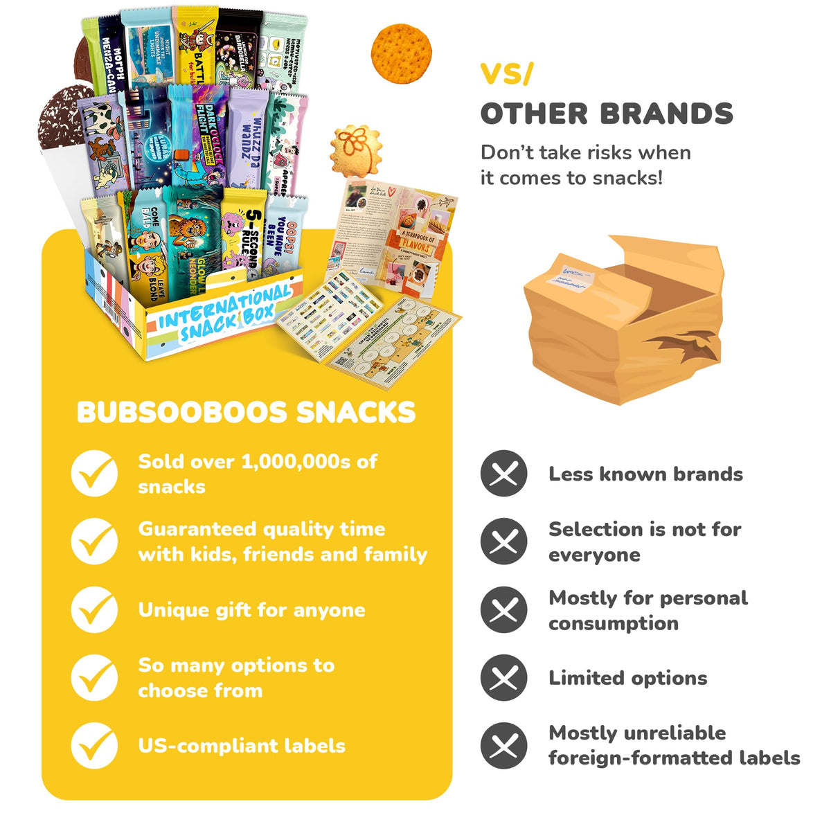 Bubsooboo's Wild Snacks assortment highlights global treats for curious taste buds.