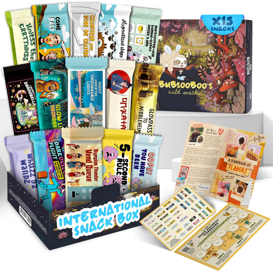 Bubsooboos Wild Snacks Midi Fairy Tale unboxing reveals global treats and playful packaging.