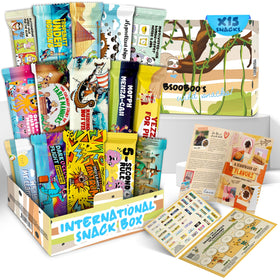 Bubsooboos Wild Snacks midi snack box during unboxing reveals colorful world treats.