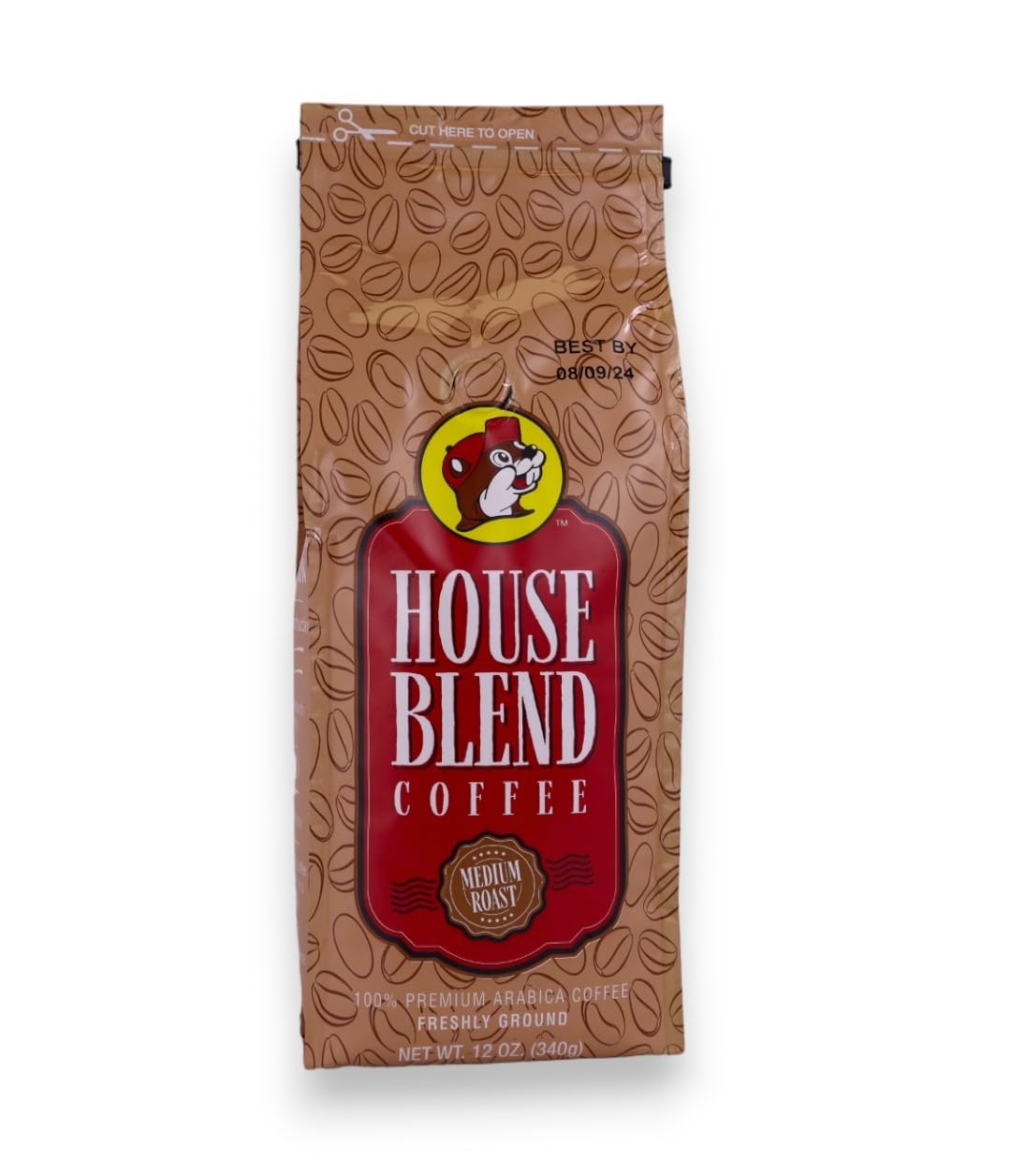 Buc-ee's House Blend medium roast coffee bag, premium Arabica for rich, smooth daily brews.