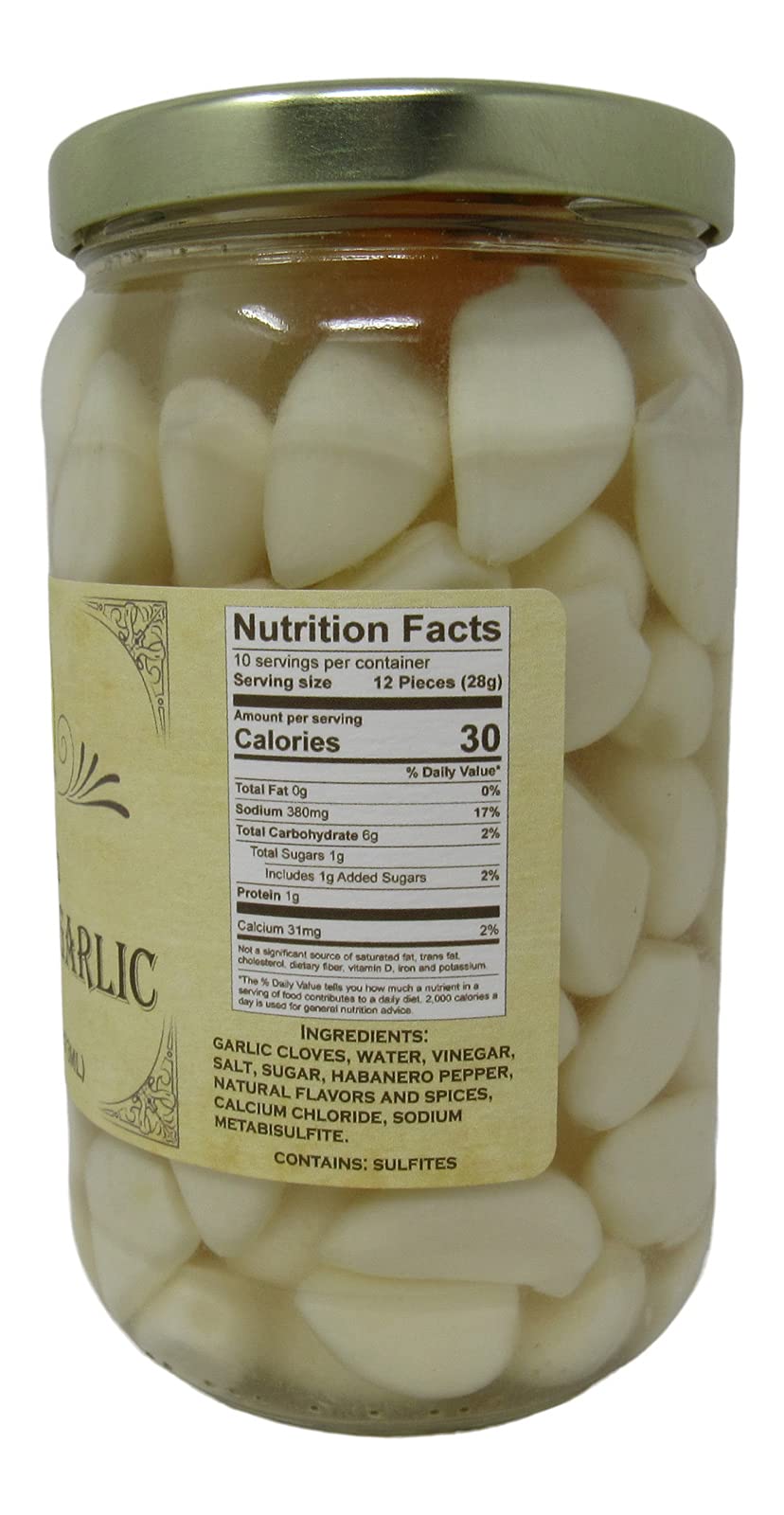 Buc-ee's Pickled Habanero Garlic bulbs on spoon delivering crunchy, tangy heat