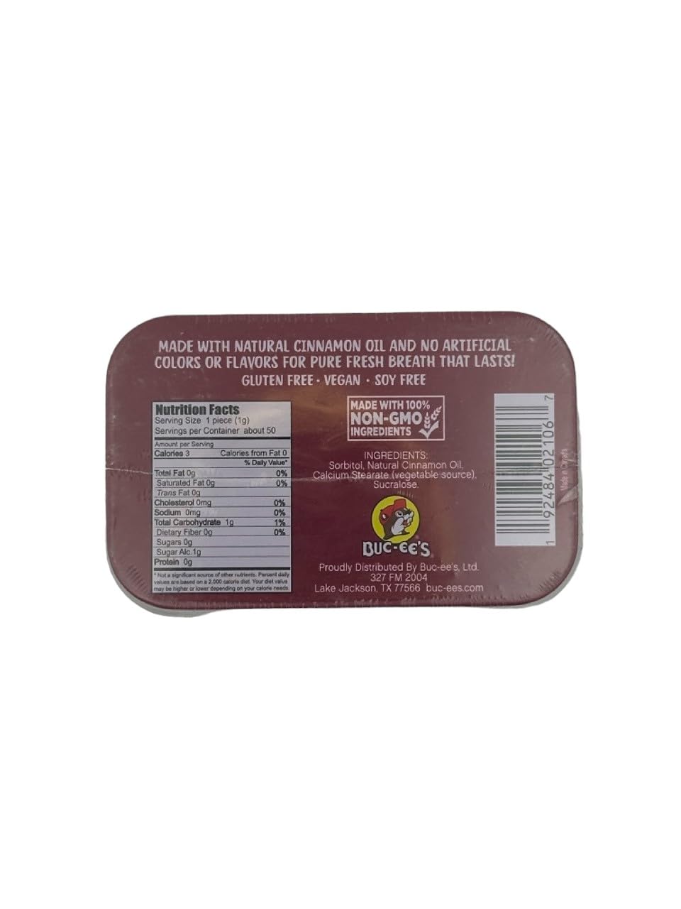 Buc-ee's cinnamon mints desk refresh illustrating travel-friendly gluten-free mint flavor