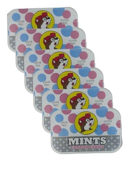 Buc-ee's Fresh Breath Mints cotton candy tin close-up for long-lasting freshness.
