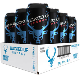 Bucked Up Breezy Blast 300mg energy can front view for a quick boost.