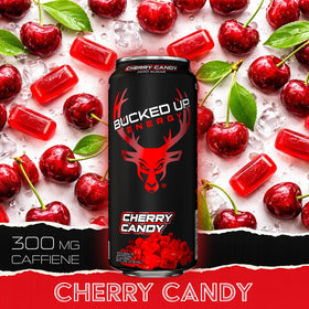 Bucked Up Energy Drink 12-pack display emphasizes value and portability for on-the-go hydration