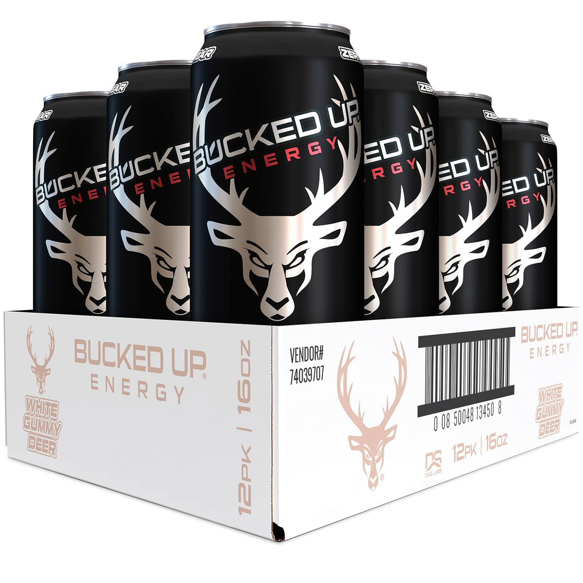 Bucked Up Energy Drink 300mg can close-up for on-the-go energy boost