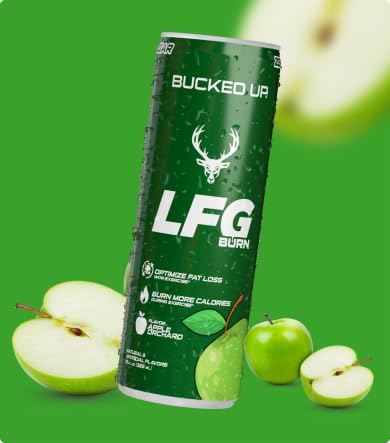 Bucked Up LFG Burn Apple Orchard can side nutrition info for quick checks.