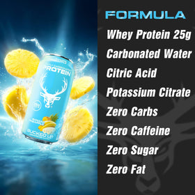 Bucked Up Lightly Carbonated Protein Soda can opening to reveal fizz and refreshing clarity.