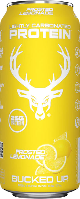 Bucked Up peach-mango protein soda can for a fruity afternoon pick-me-up