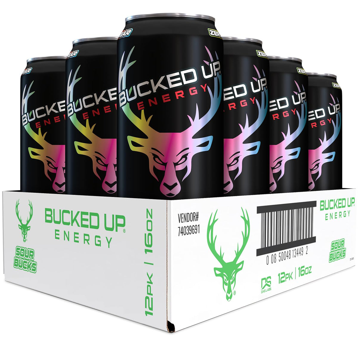 Bucked Up Sour Bucks 300mg can front for a bold energy boost on the go.