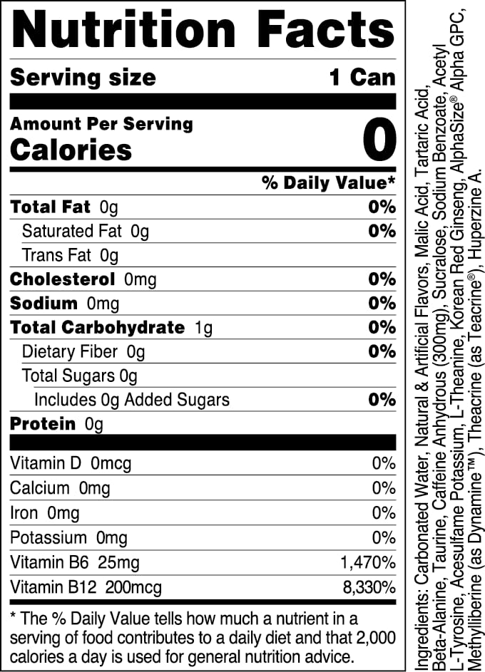 Bucked Up Sour Bucks 300mg label nutrition details support informed choices.