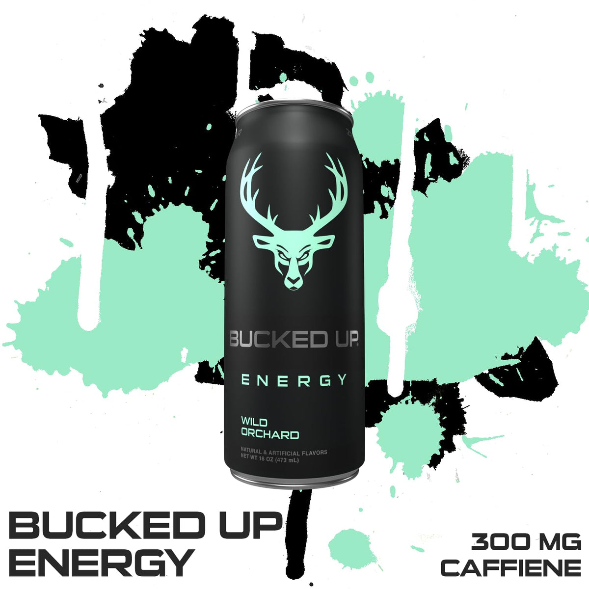 Bucked Up Wild Orchard energy burst from caffeine in a 16 oz can.