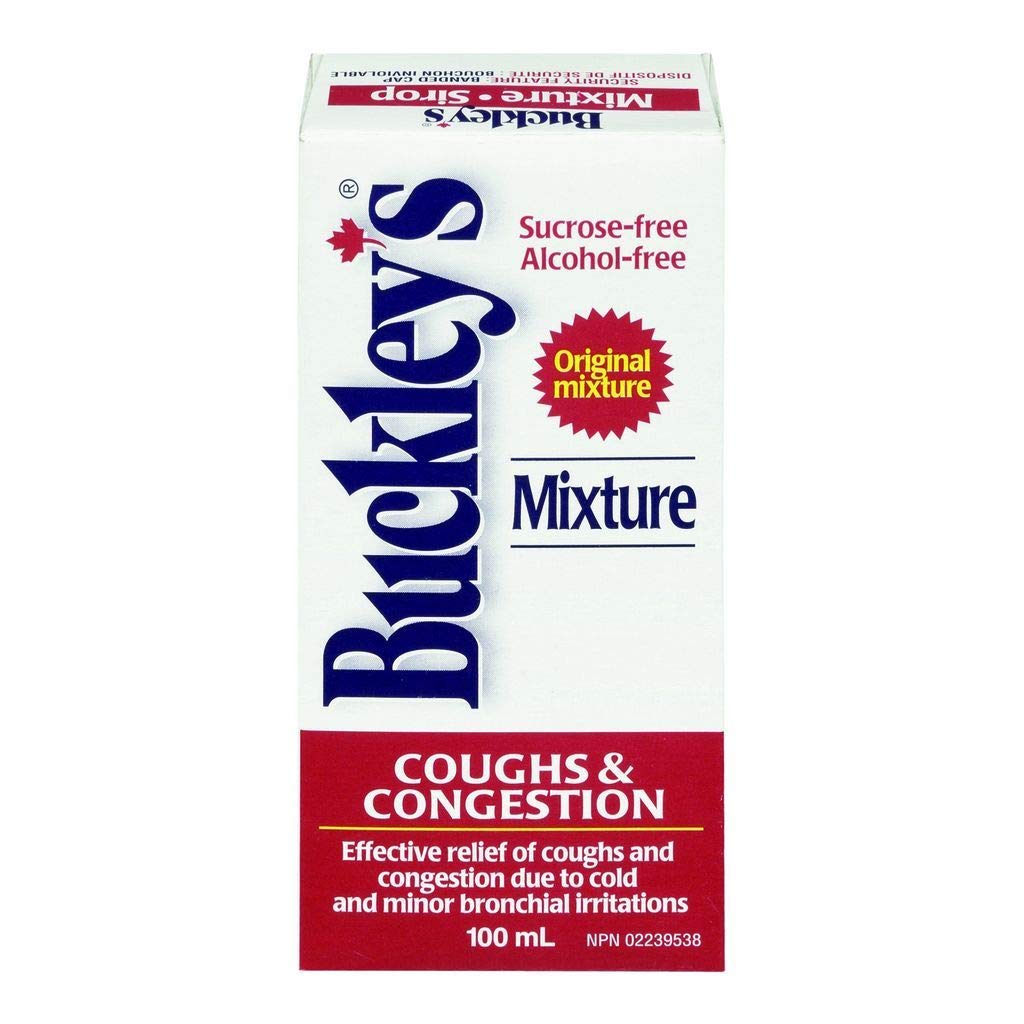 Buckley's Original Cough Syrup: two 100 mL bottles, compact and travel-ready