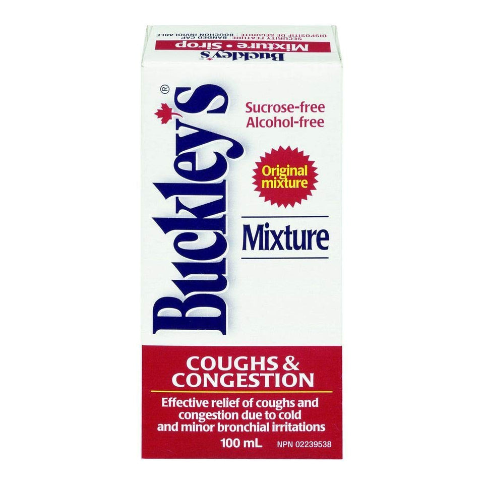 Buckley's Original Cough Syrup: two 100 mL bottles, compact and travel-ready
