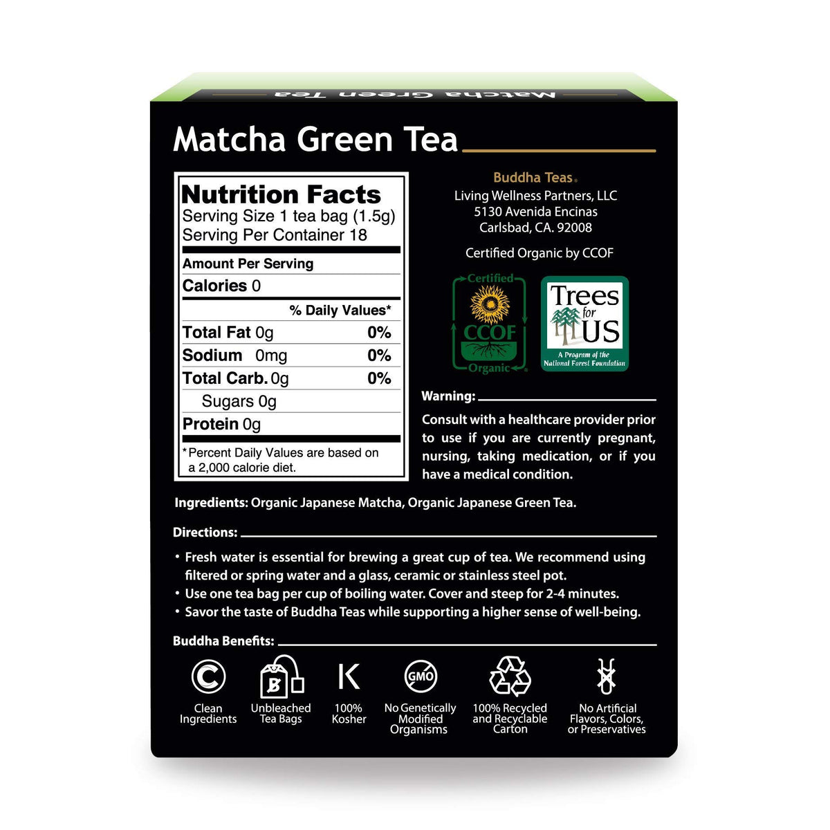 Buddha Teas matcha green tea cup steeping showcases a refreshing morning pick-me-up
