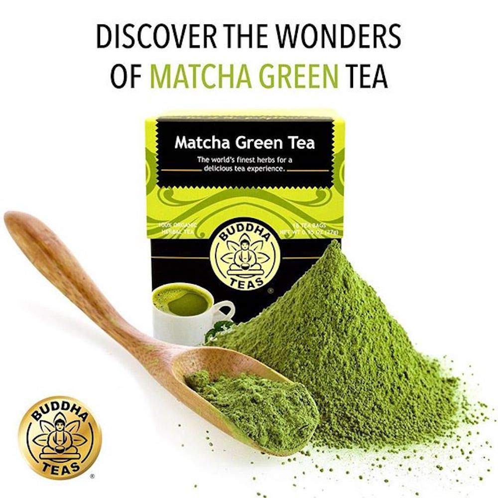 Buddha Teas shelf display emphasizes organic matcha access for eco-conscious shoppers