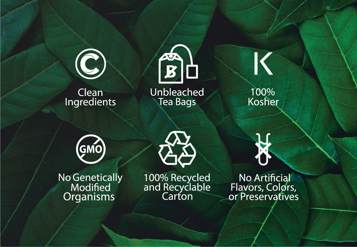 Buddha Teas Organic Mugwort Tea label closeup notes no GMOs