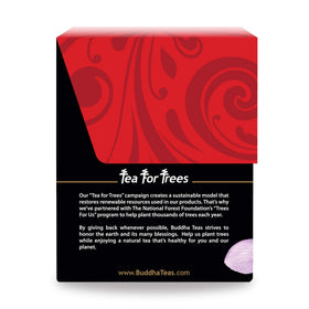 Buddha Teas saffron green tea cup—smooth taste with a honey-like saffron note.