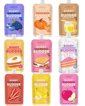 Buddy Budder dog peanut butter pouch for quick rewards