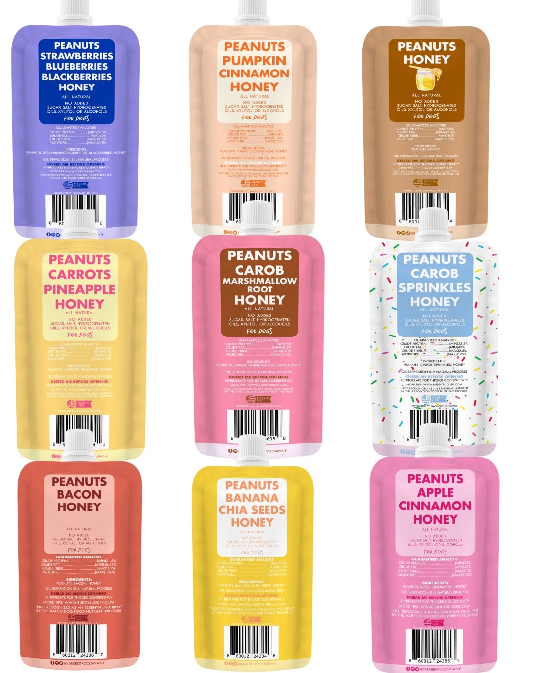 Creamy 4 oz squeeze pack with mixed flavors for dogs