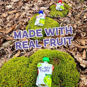 Buddy Fruits no added sugar, non-GMO pouch supports tasty trail snacks.