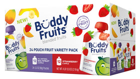 Buddy Fruits pure blended fruit snack pack for on-the-go healthy munching.