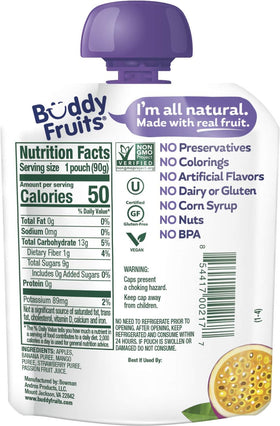 Buddy Fruits real fruit squeeze pouch with no added sugar