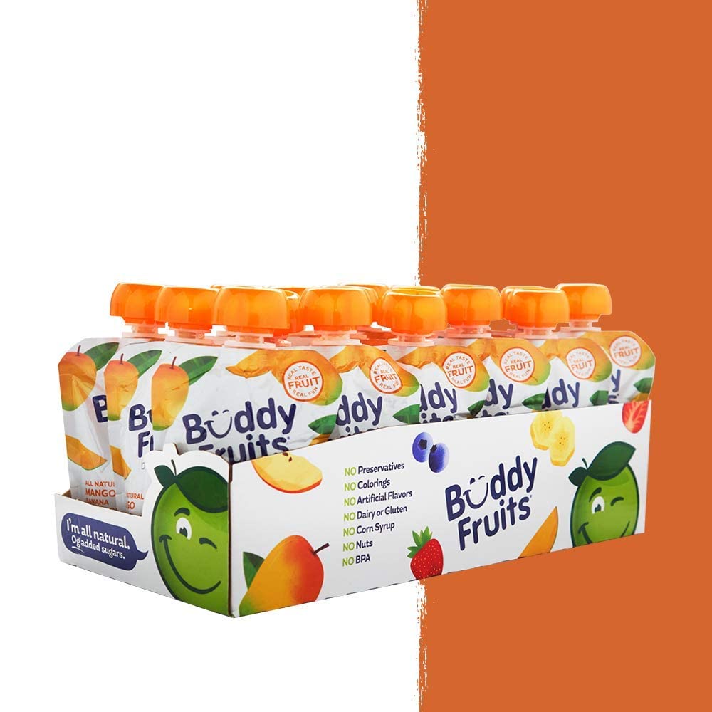 18-pack display of Buddy Fruits snacks for pantry and travel