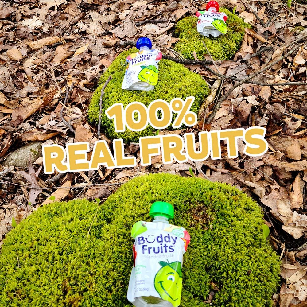 No added sugar in Buddy Fruits blend emphasizes pure fruit flavor.