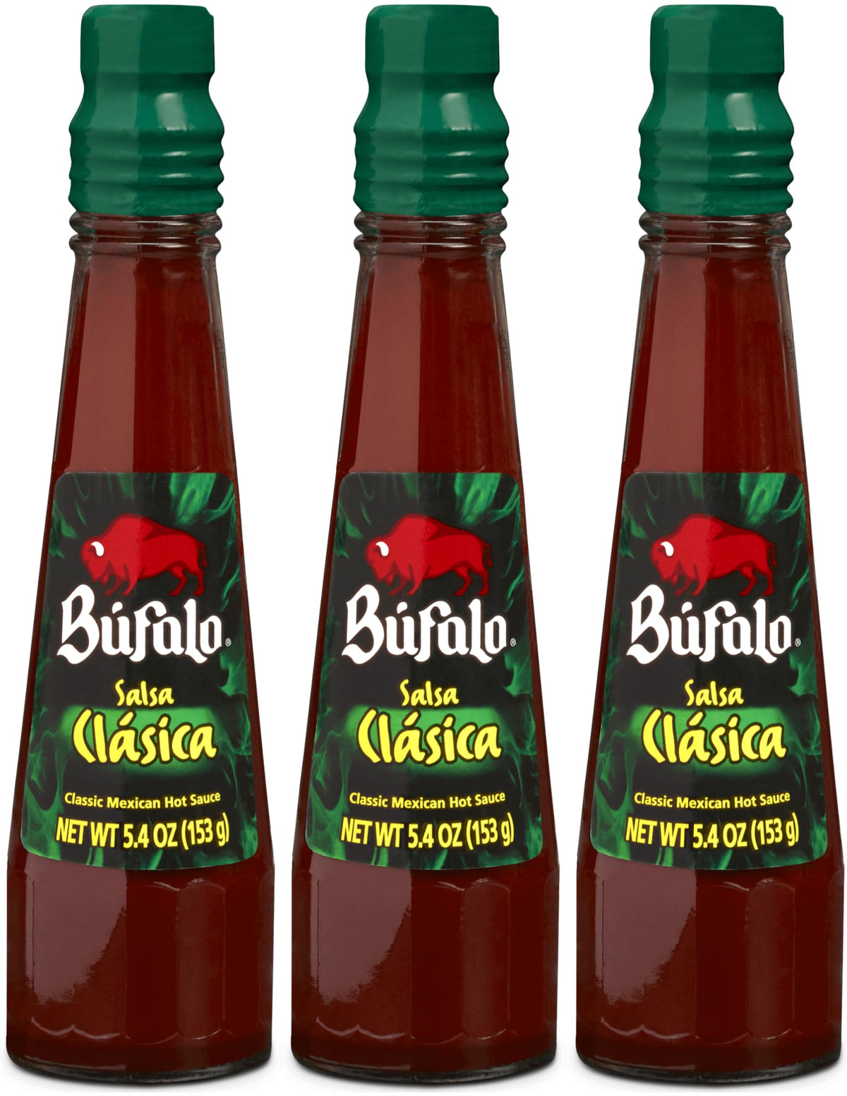 Bufalo Salsa Clasica hot sauce bottle front for bold tacos and grilling.