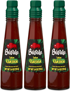 Bufalo Salsa Clasica hot sauce bottle front for bold tacos and grilling.