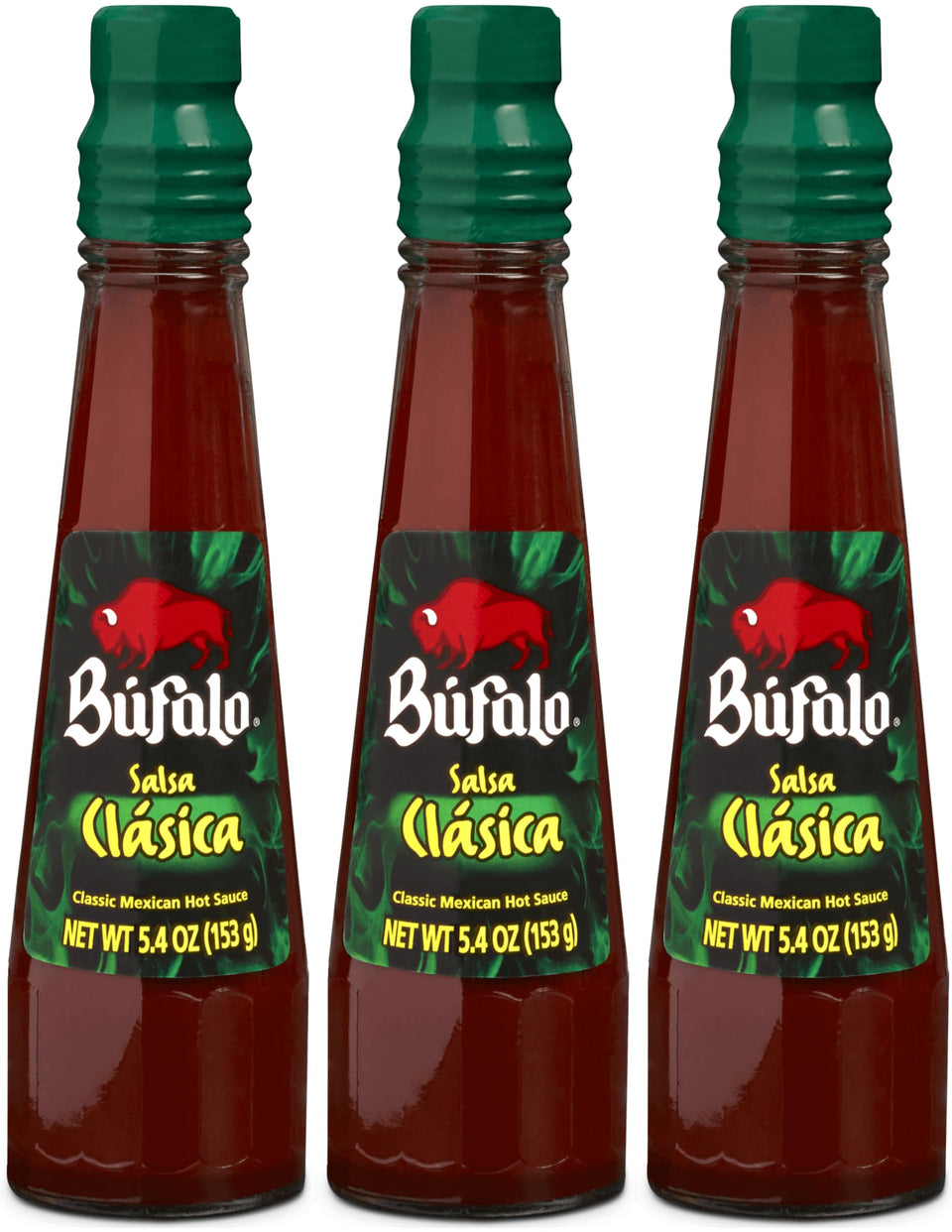 Bufalo Salsa Clasica hot sauce bottle front for bold tacos and grilling.