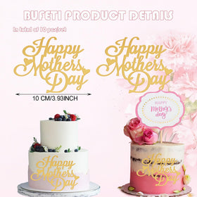 Bufeti gold mirrored side cake topper enhances cupcakes and cakes with shine.