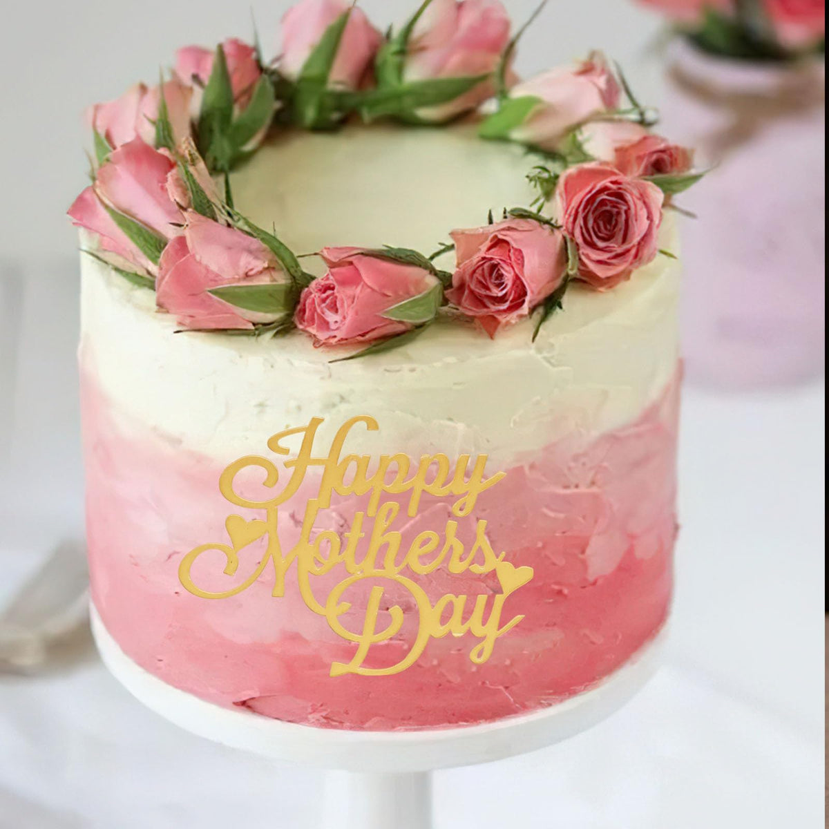 Bufeti gold toppers coordinate with decorations for Mothers Day gatherings.