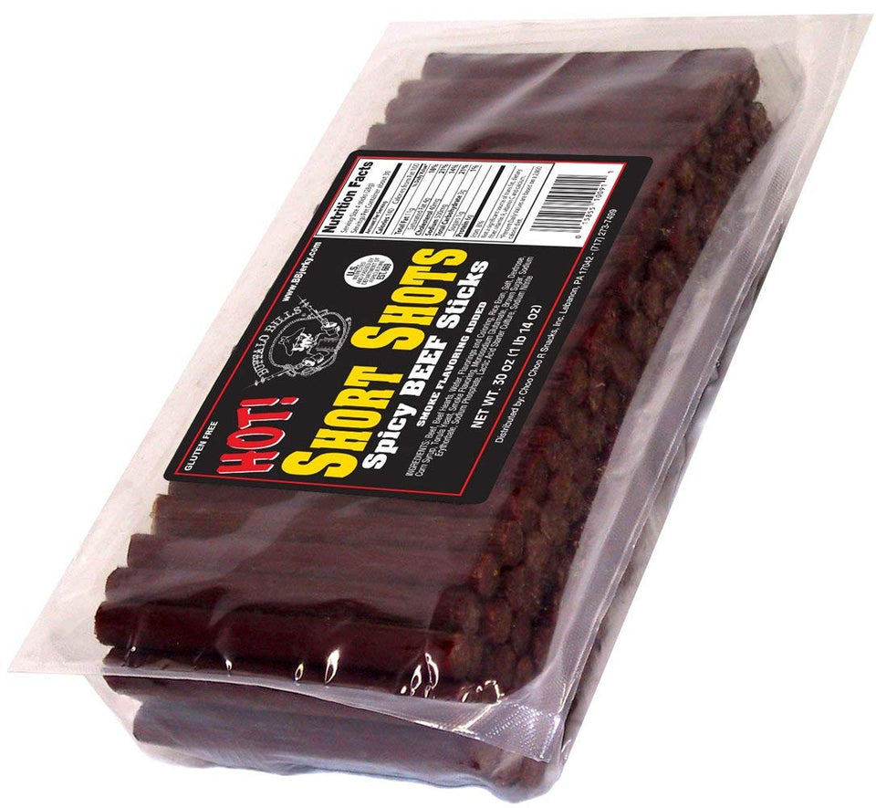 Buffalo Bills Hot Short Shots in a 30oz bag for convenient game-day snacking