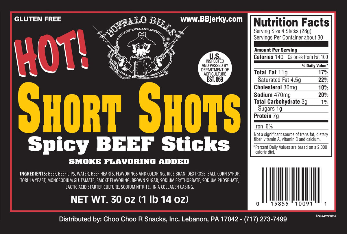 Buffalo Bills Short Shots made in USA from 100% US-raised beef