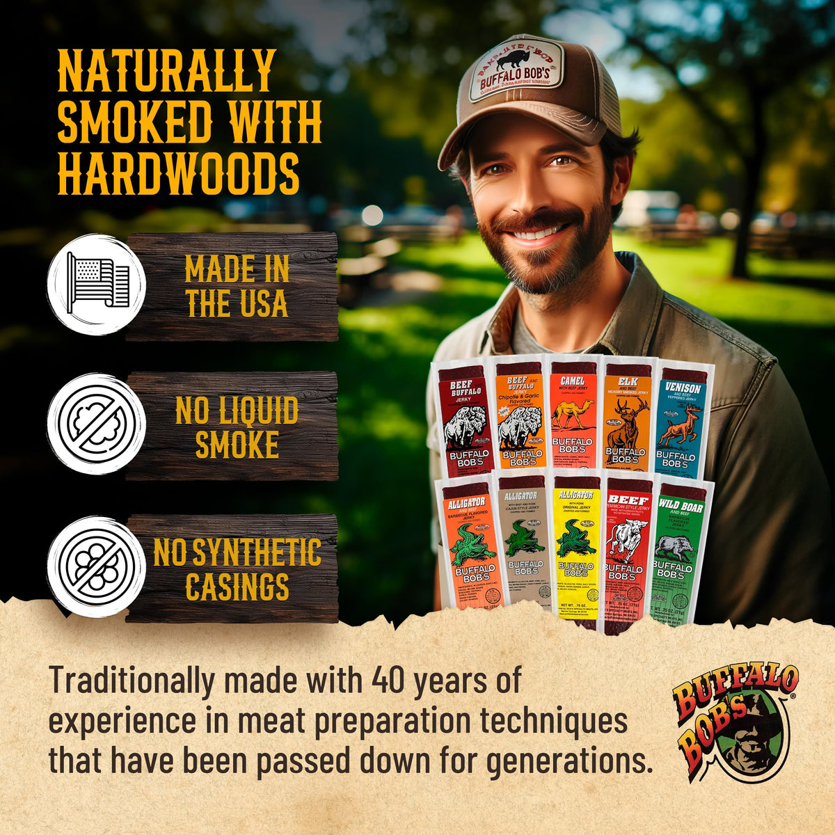 Buffalo Bob's Exotic Jerky wild-boar-beef-bbq offers satisfying protein during workouts.