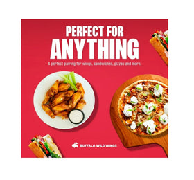 Buffalo Wild Wings Mango Habanero bottle paired with wings to illustrate dipping ideas.