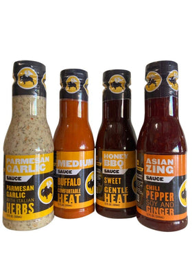 Buffalo Wild Wings Parmesan Garlic sauce bottle for wings, ideal for dipping and coating