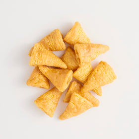Bugles caramel snacks 7-pack back view shows portable, resealable packaging.