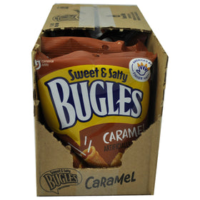 Bugles caramel snacks snack-time idea illustrating quick crunch during breaks.