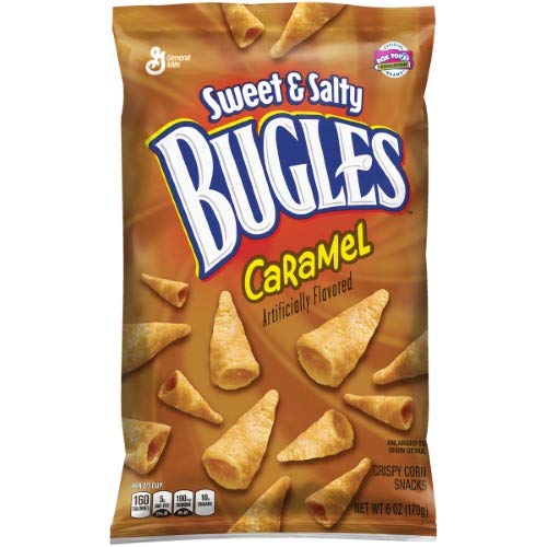 Bugles Sweet and Salty Caramel snacks in a two-pack, perfect for on-the-go snacking.