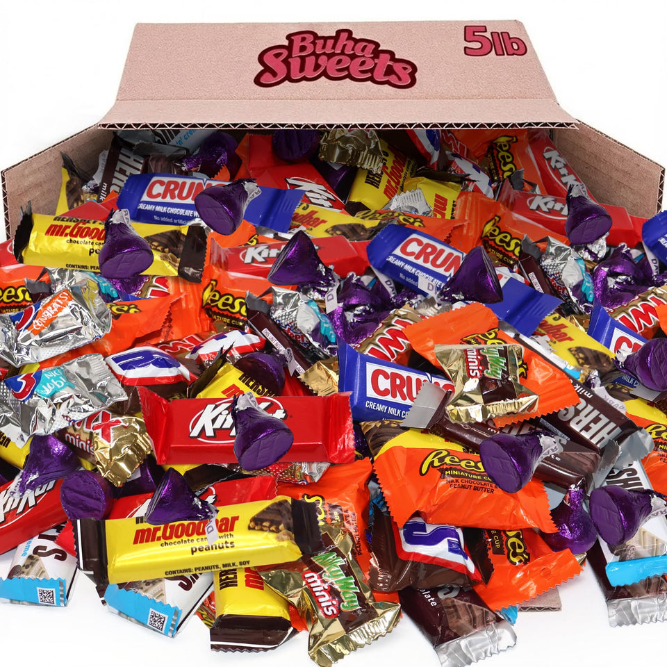 Buha Sweets assorted chocolate pieces for party tables and pinata fillers.