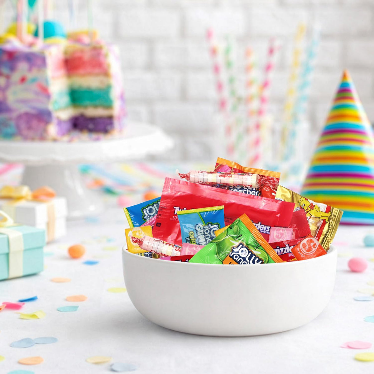 Buha Sweets candy bowls for office or home, bulk variety keeps bowls stocked.