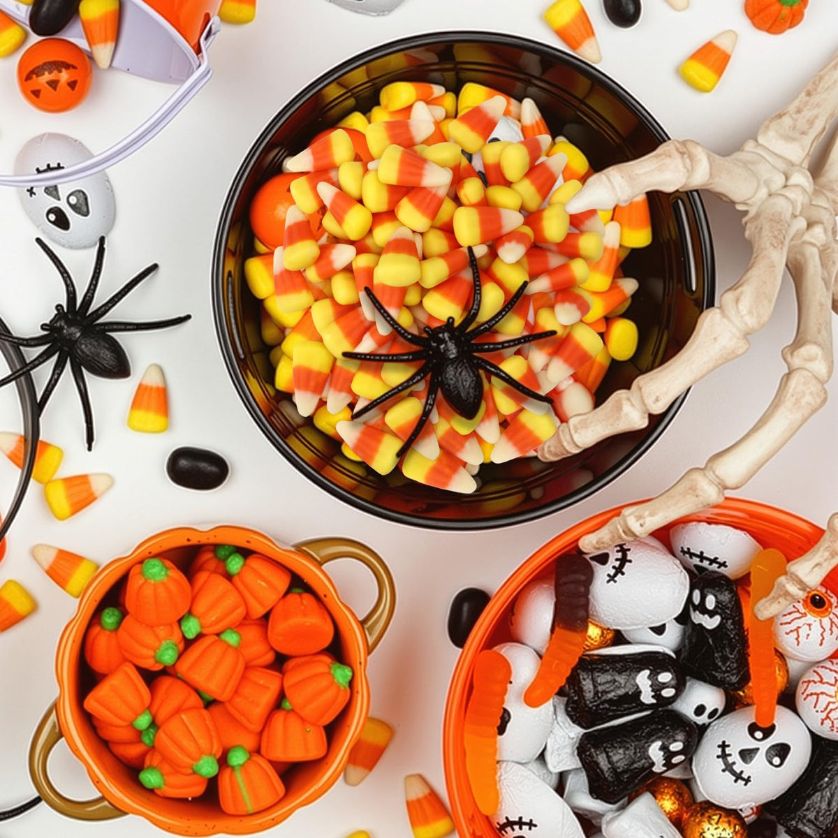 Buha Sweets candy corn tri-color display for autumn tables