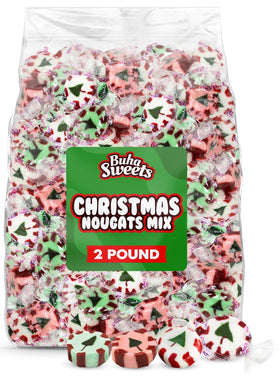 Buha Sweets Christmas nougat mix 2 lb bulk bag, ideal for gifting and seasonal displays.