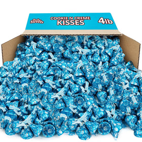 Buha Sweets Cookies and Cream Kisses in blue wrap, ideal for bulk party displays.