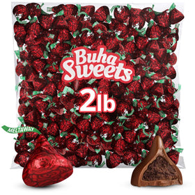 Buha Sweets Meltaway Kisses bulk image emphasizes individually wrapped chocolates for easy sharing.