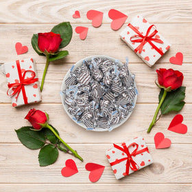Office celebration setup with Buha Sweets Hugs for quick treats.