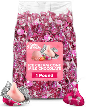 Buha Sweets Strawberry Ice Cream Cone CandyKisses on a party table, perfect for sharing.